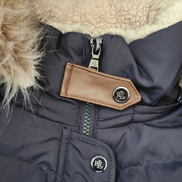 Lauren Ralph Lauren Navy Puffer Coat - Picture 3 of 6